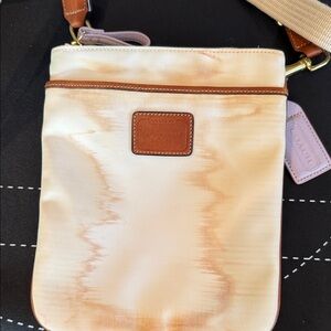 Coach Cream and Brown Crossbody Bag